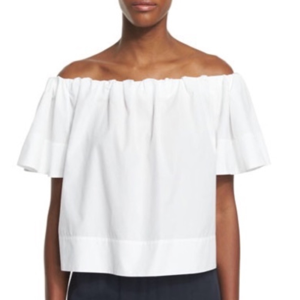 Vince off-the-Shoulder poplin top